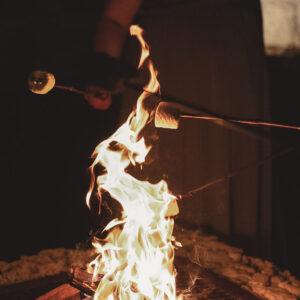 A bone fire on a grill