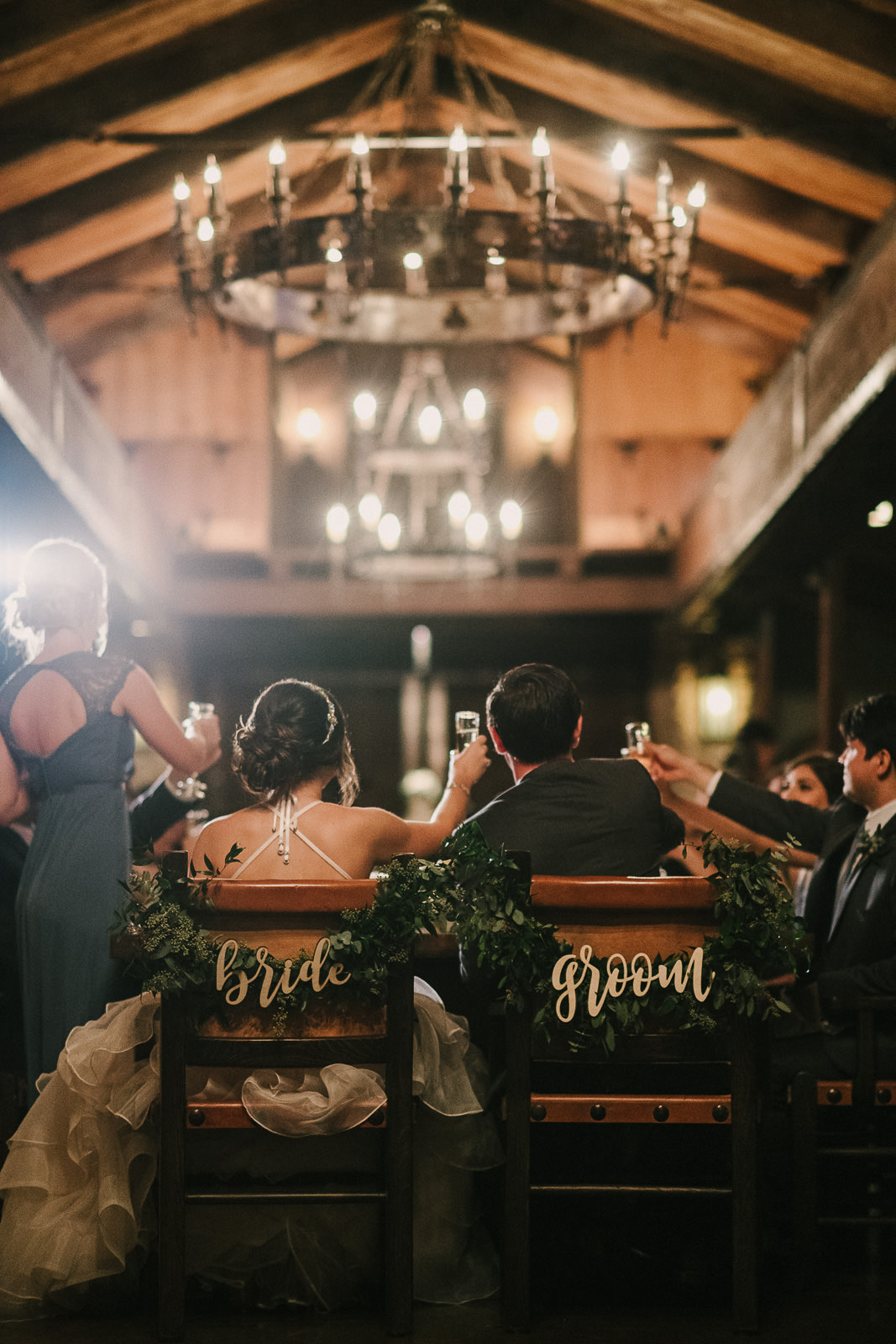 Bride and Groom Chairs in a wedding venue